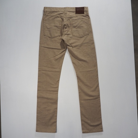 Gustin Jeans Mens 32 Tan Brown Japan Linen Chambray Five Pocket Button Fly Slim - Picture 2 of 11